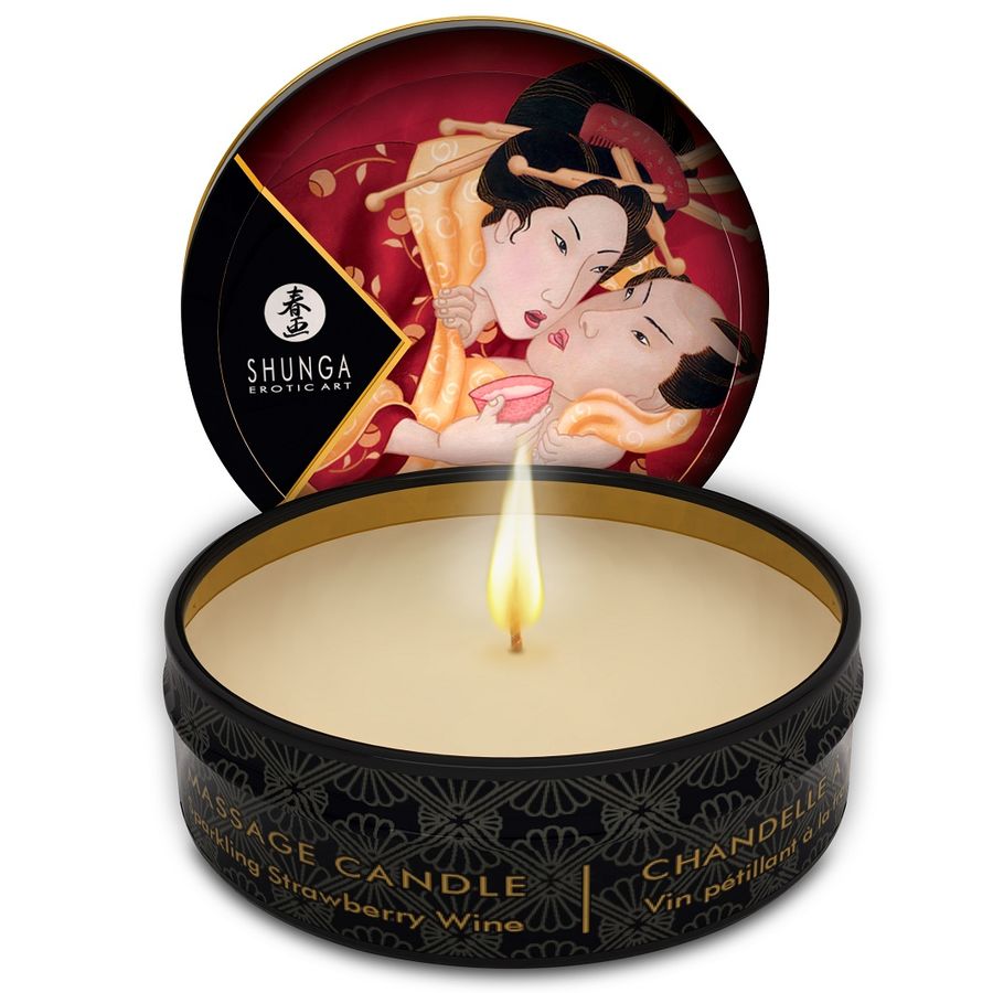 SHUNGA - MINI CARESS BY CANDLELIGHT DISPLAY MASSAGEKAARSEN 24 STUKS