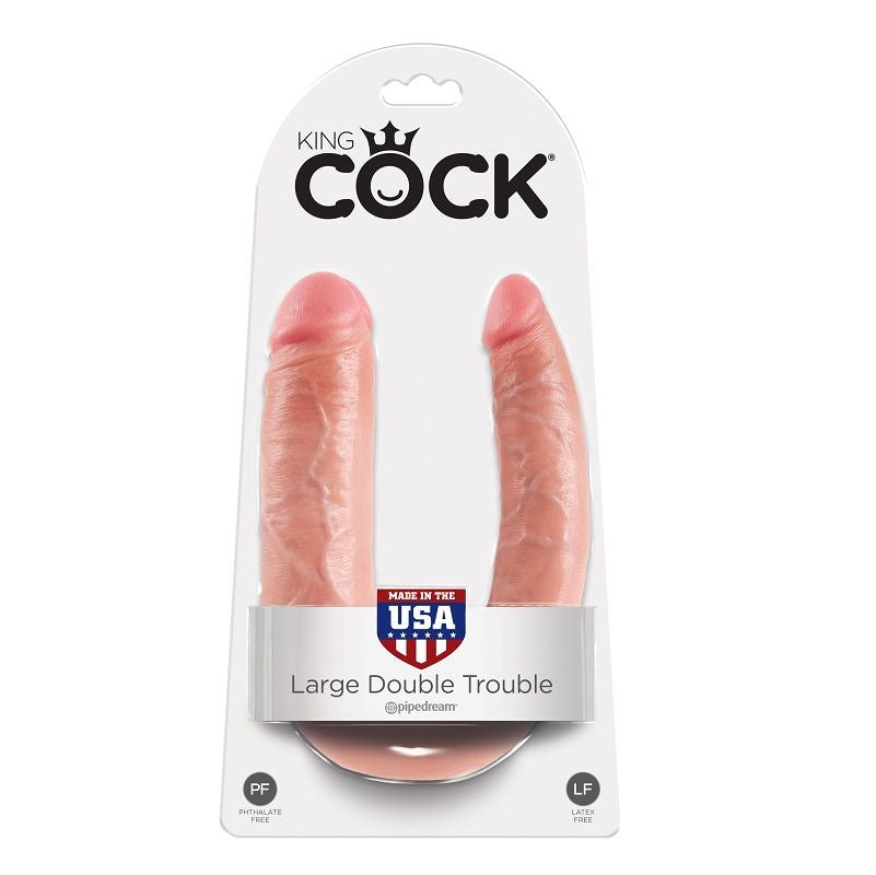 KING COCK - U-VORMIG GROOT DUBBEL PLEZIER VLEES 17.8 CM