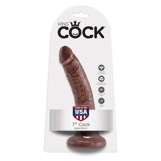 KING COCK - 7 DILDO CHOCOLADE 17,8 CM