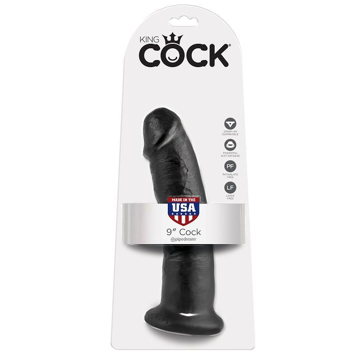 KING COCK - 9 DILDO ZWART 22,9 CM