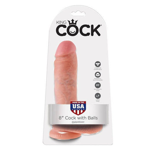 KING COCK - 8 DILDO VLEES MET BALLEN 20,3 CM