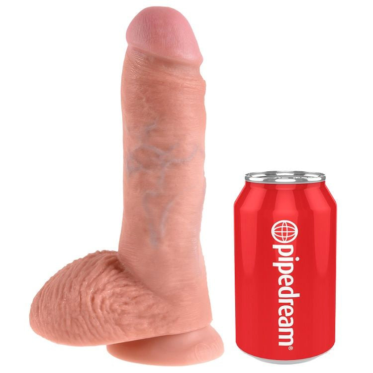 KING COCK - 8 DILDO VLEES MET BALLEN 20,3 CM