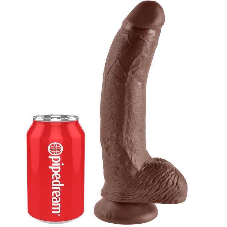 KING COCK - 9 DILDO BRUIN MET BALLEN 22,9 CM