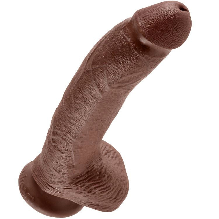KING COCK - 9 DILDO BRUIN MET BALLEN 22,9 CM