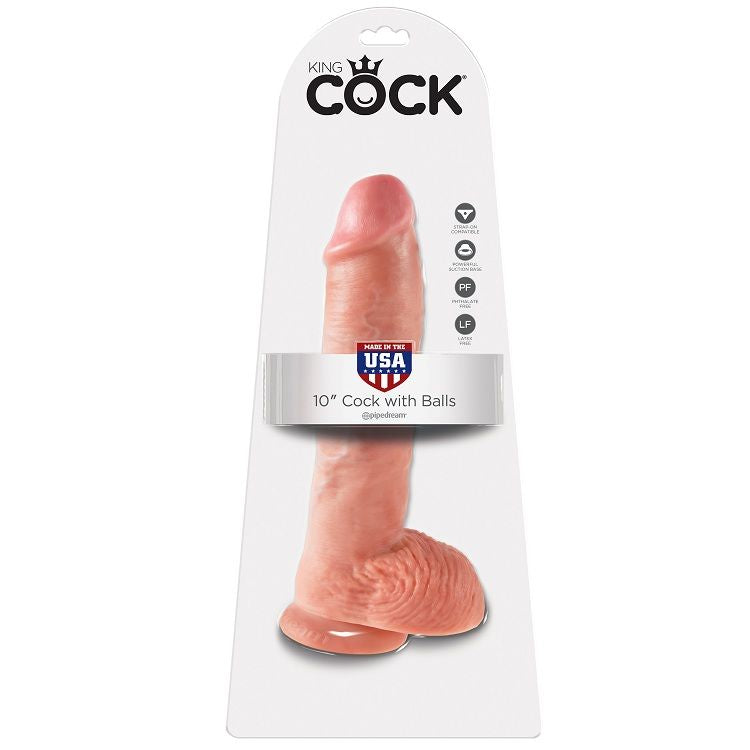 KING COCK - 10 DILDO FLESH MET BALLEN 26.5 CM