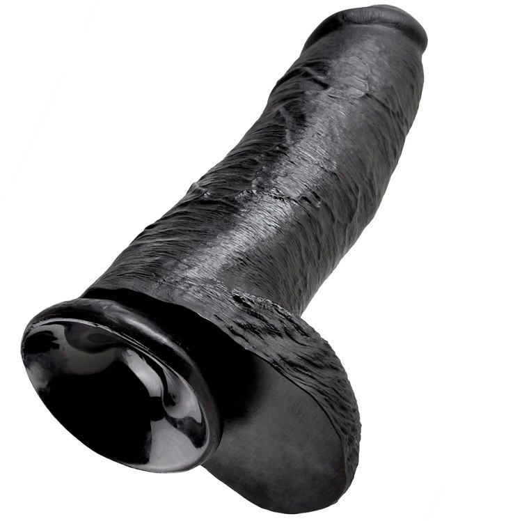 KING COCK - DILDO ZWART MET BALLEN 30,48 CM