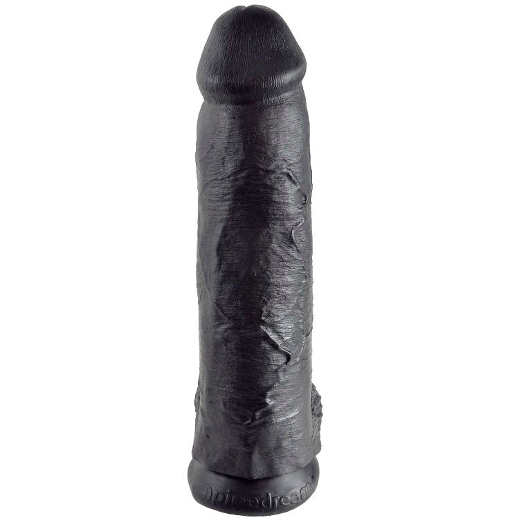 KING COCK - DILDO ZWART MET BALLEN 30,48 CM