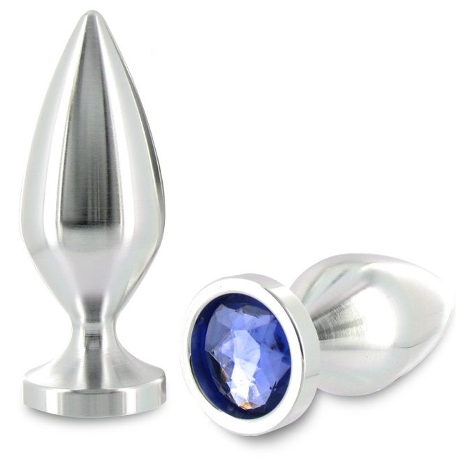 METAAL HARD - ANAALPLUG ALUMINIUM KRISTALKLEUR KLEIN 5,71 CM