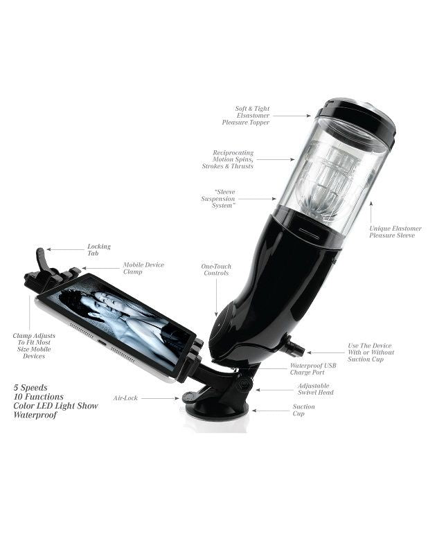EXTREME TOYZ - PDX MEGA BATOR USB MALE MASTURBATOR ANO ZWART