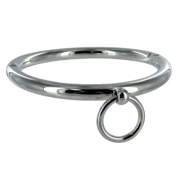 METAAL HARD - BDSM KETTING MET RING 18CM