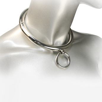 METAAL HARD - BDSM KETTING MET RING 18CM