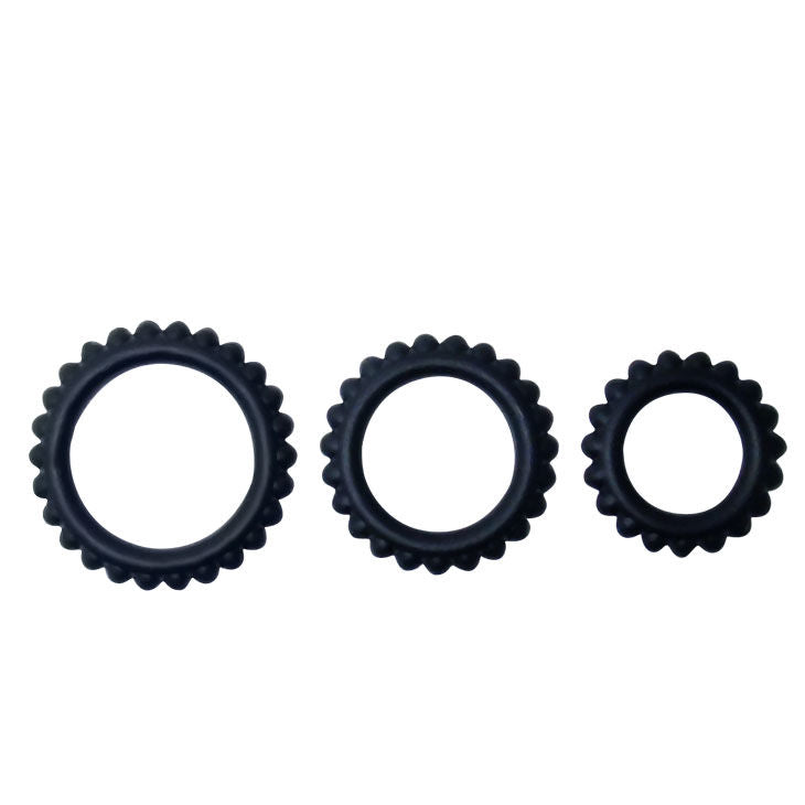 BAILE - TITAN SET 3 STUKS PIEMELRING ZWART 2.8 + 2.4 + 1.9 CM