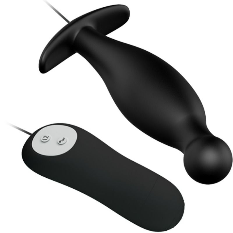 PRETTY LOVE - SILICONEN ANALE PLUG 12 TRILLINGSSTANDEN ZWART