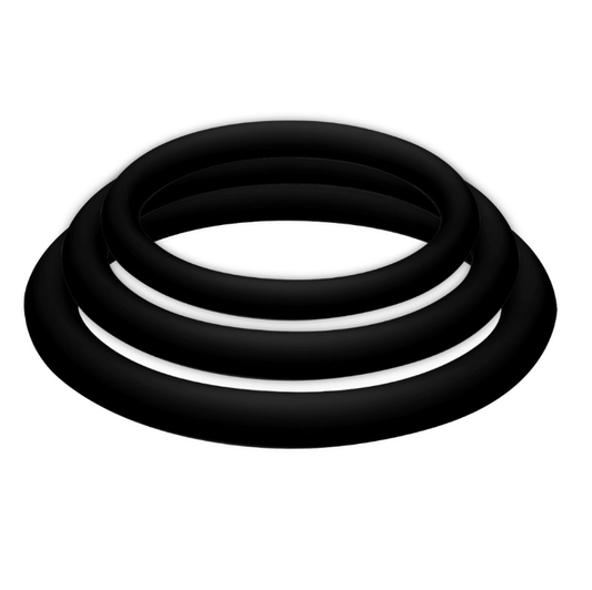 JOYDIVISION POTENZDUO - PLUS 3 ZWARTE RINGEN SET - S, M, L