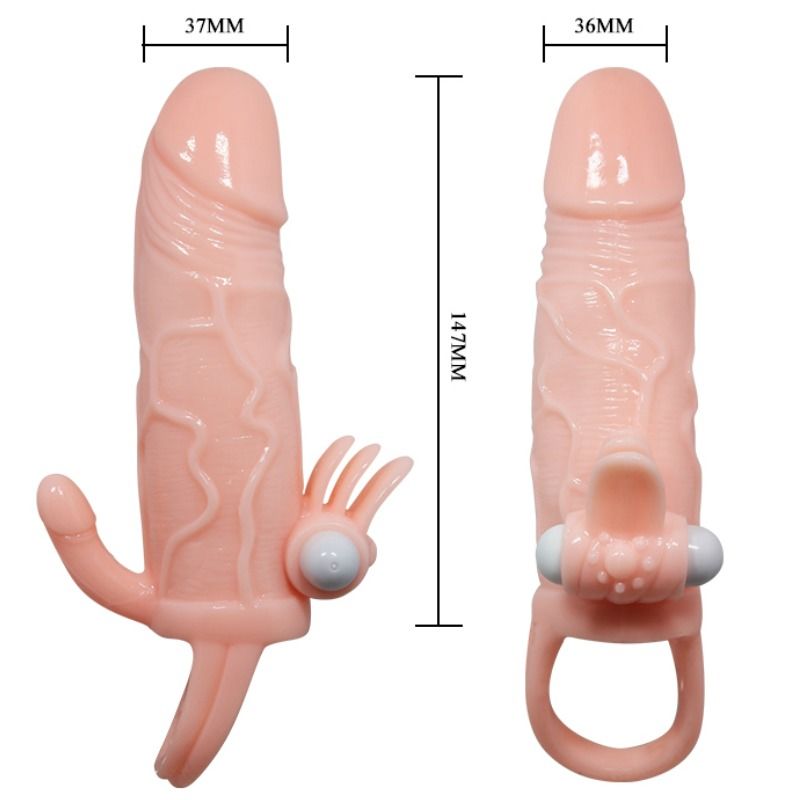 BAILE - BRAVE MAN PENISHOES MET CLITORIS EN ANALE STIMULATIE VLEES 16,5 CM