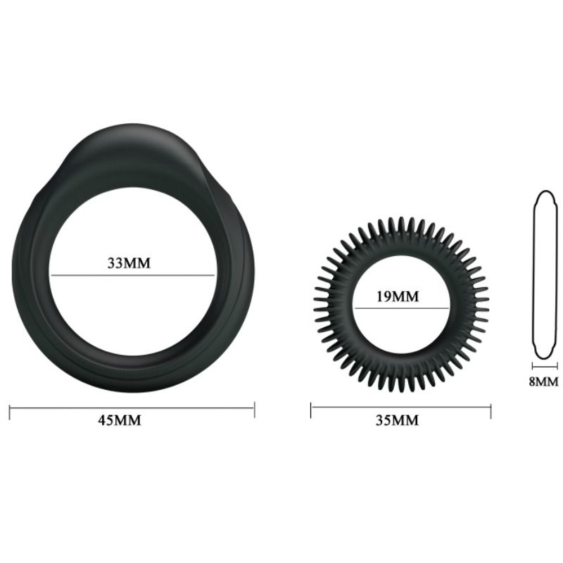 BAILE - SET VAN 2 SILICONEN RINGEN PENISRING MANNELIJKHEID