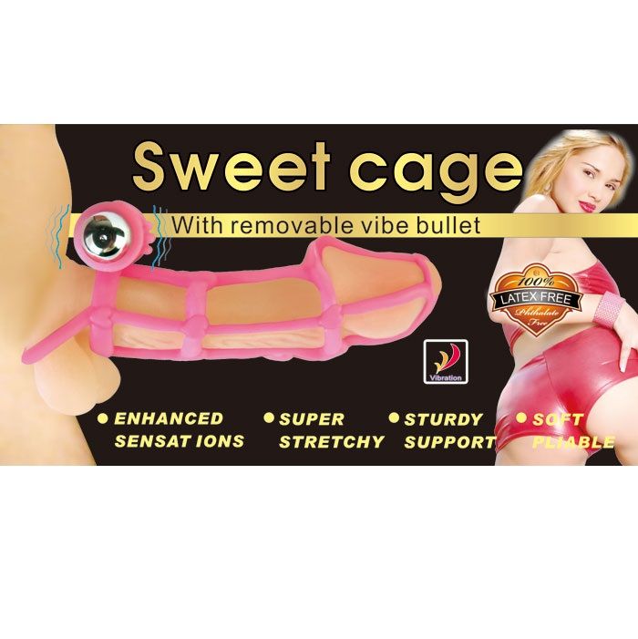 BAILE - SWEET 10 RHYTHMS SILICONEN HOES EN RING VOOR DE ROZE PENIS