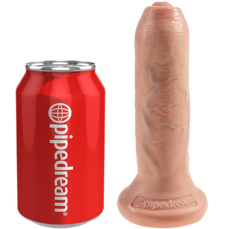 KING COCK - REALISTISCHE UNCUT VLEES DILDO 15 CM