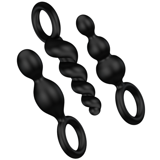 SATISFYER - ANALE PLUGGEN SET 3 STUKS ZWART
