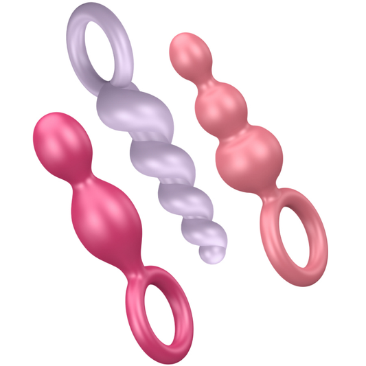 SATISFYER - ANALE PLUGS SET 3 STUKS DRIEKLEURIG