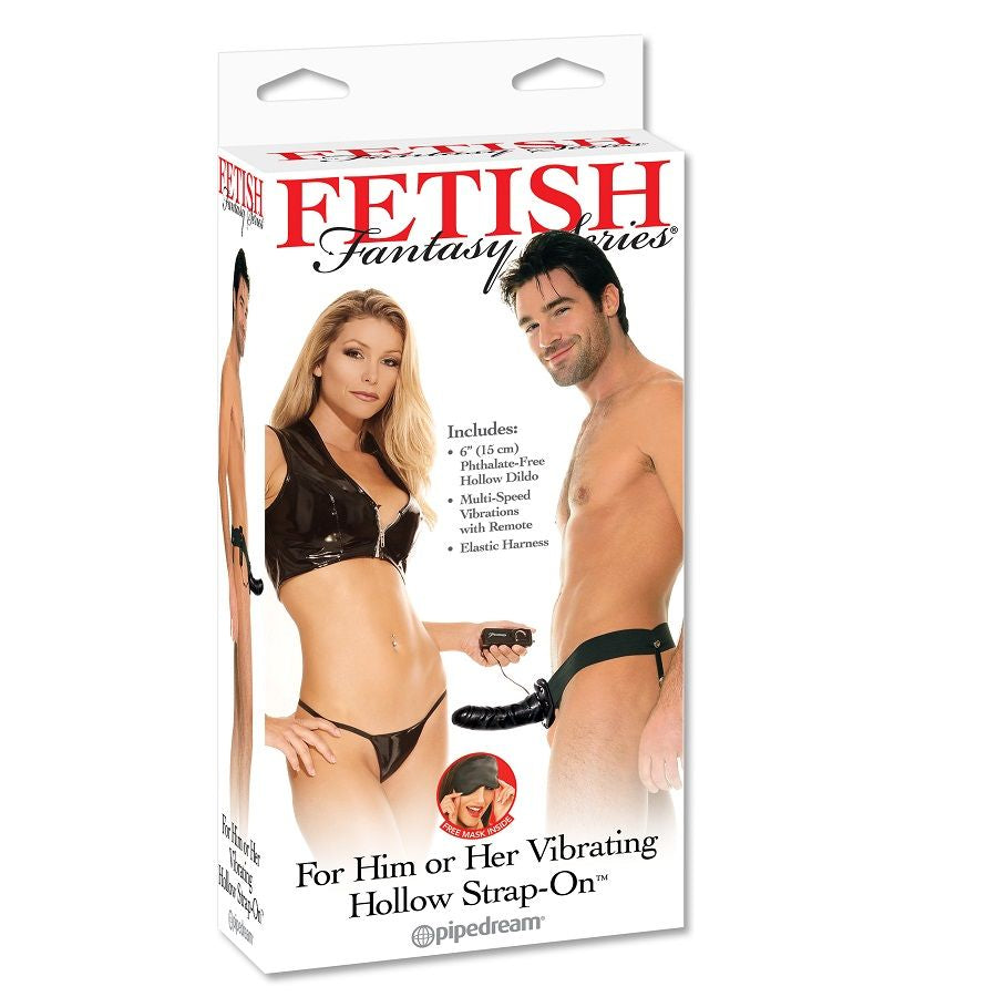 FETISH FANTASY SERIE - TRILLERDE HOLLE STRAP-ON VOOR HAAR OF HEM ZWART