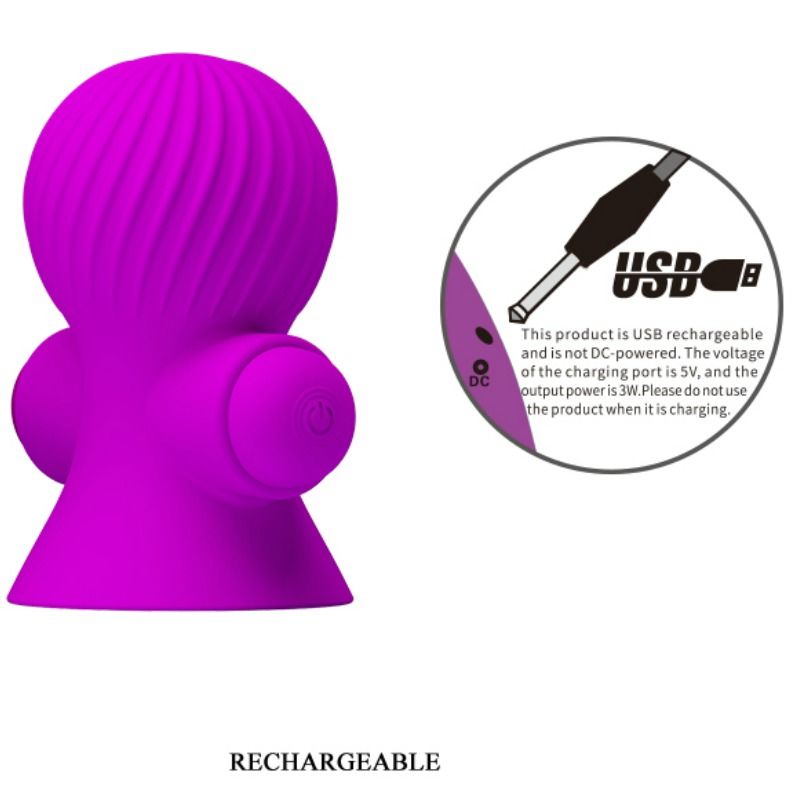 PRETTY LOVE - NIPPELSTIMULATOREN 12M LILA VIBRATIE