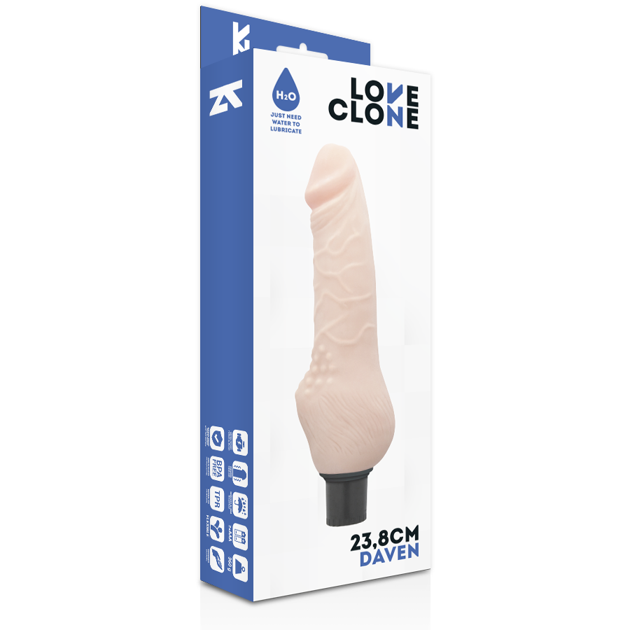 LOVECLONE - DAVEN ZELFSMEREND REALISTISCH 23.8 CM -O- 3.8 CM