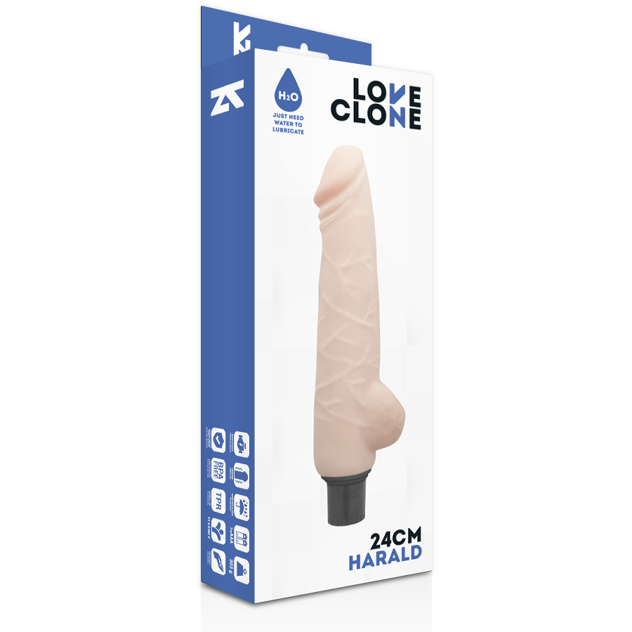 LOVECLONE - HARALD ZELFSMEERDE VIBRATOR 24 CM -O- 4 CM