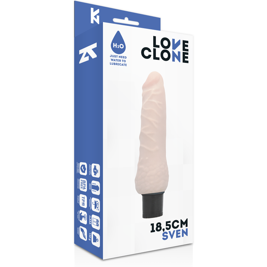 LOVECLONE - SVEN ZELFSMERENDE VIBRATOR 18,5 CM -O- 3,3 CM