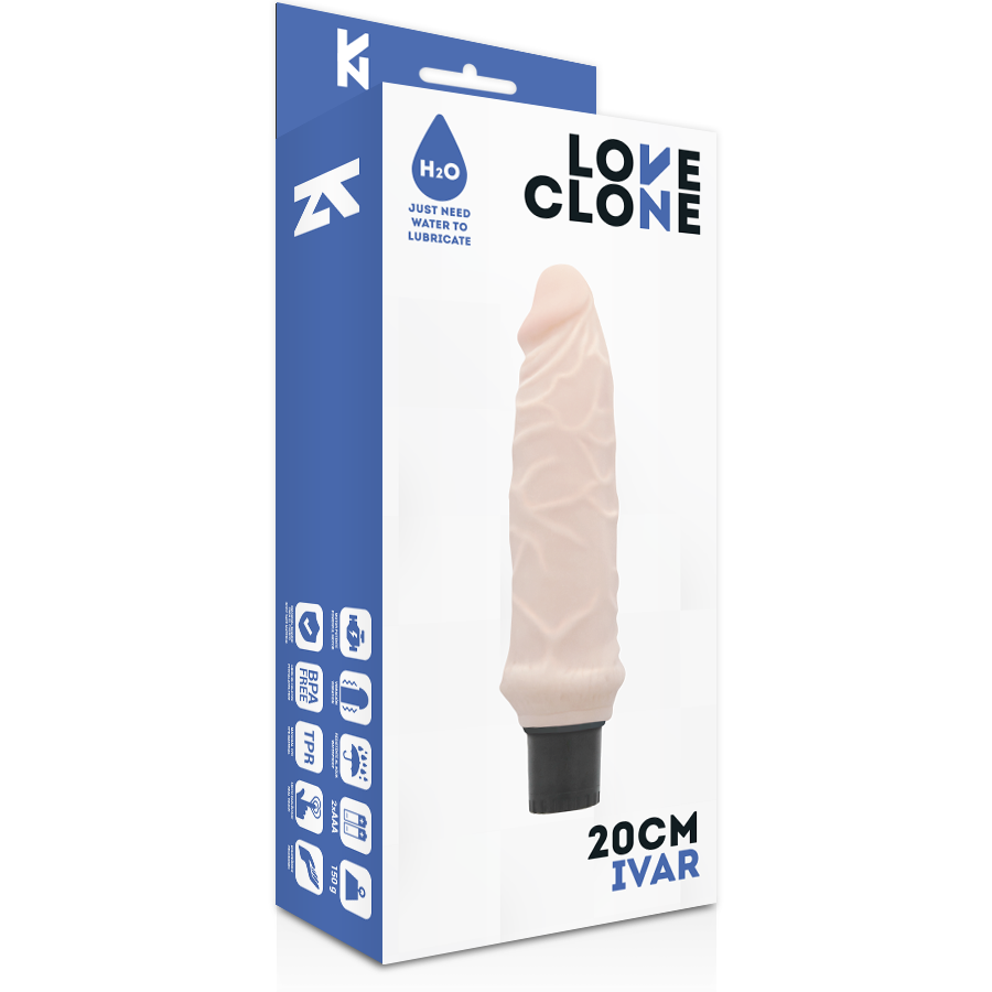 LOVECLONE - IVAR ZELFSMEERBARE VIBRATOR 20 CM -O- 3.7 CM