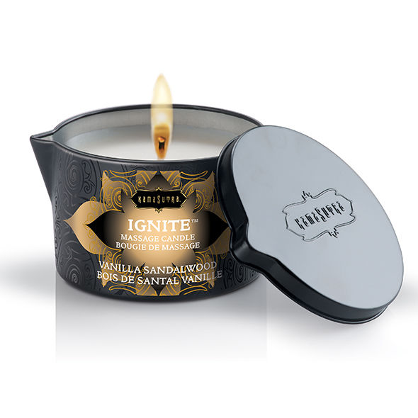 KAMASUTRA - VANILLE EN SANDELHOUT MASSAGEKAARS 170 GR