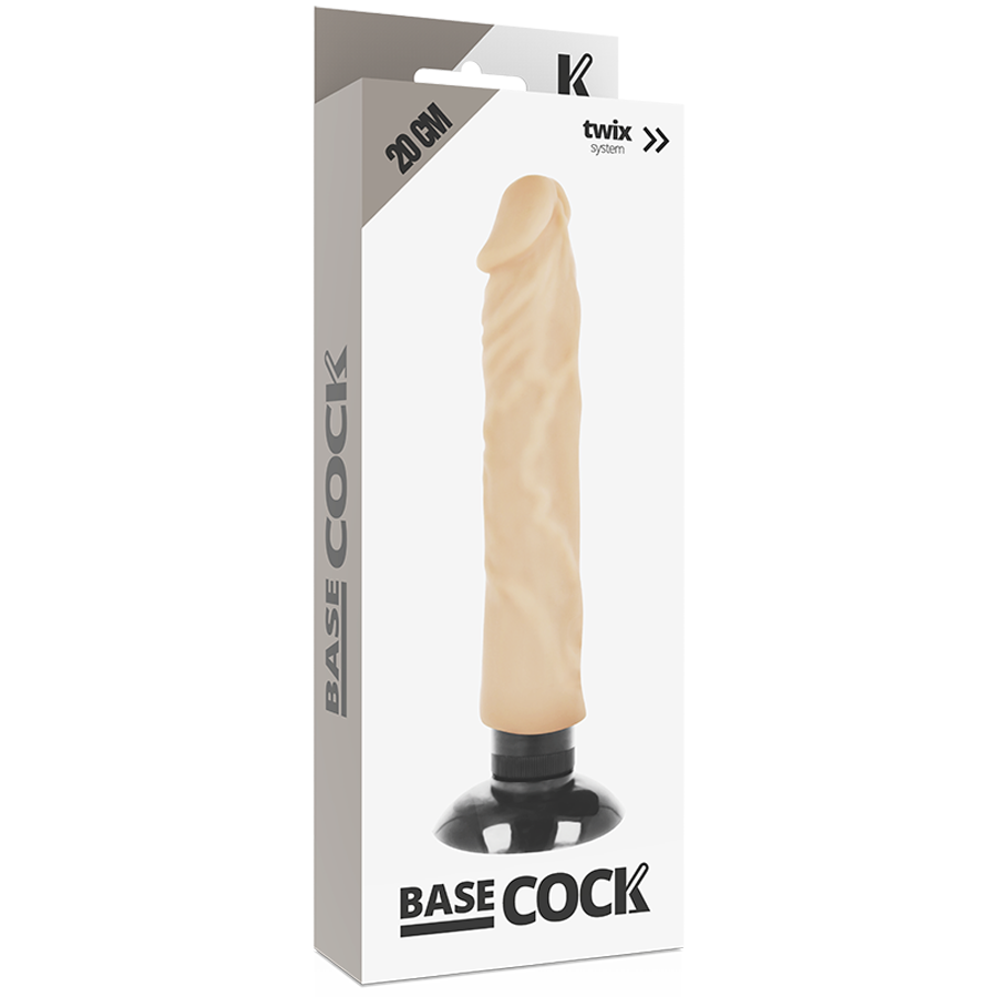 BASECOCK - REALISTISCHE VIBRATOR 2-1 NATUURLIJK 20 CM -O- 4 CM