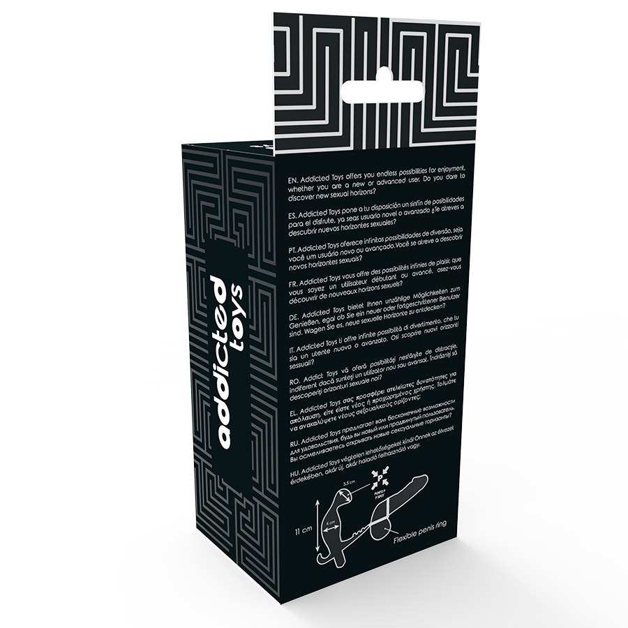 ADDICTED TOYS - BUTTPLUG MET DUBBELE PENISRING EN BALZAK ZWART