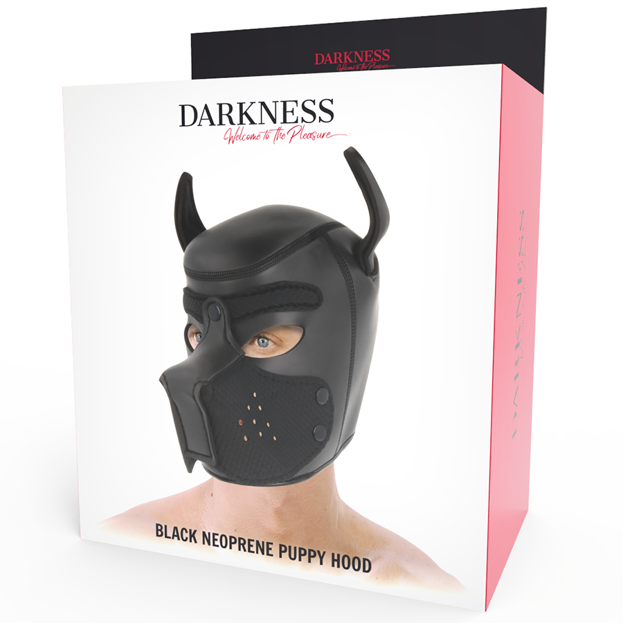 DARKNESS - NEOPREEN HONDENMASKER MET VERWIJDERBARE MUILKORF L