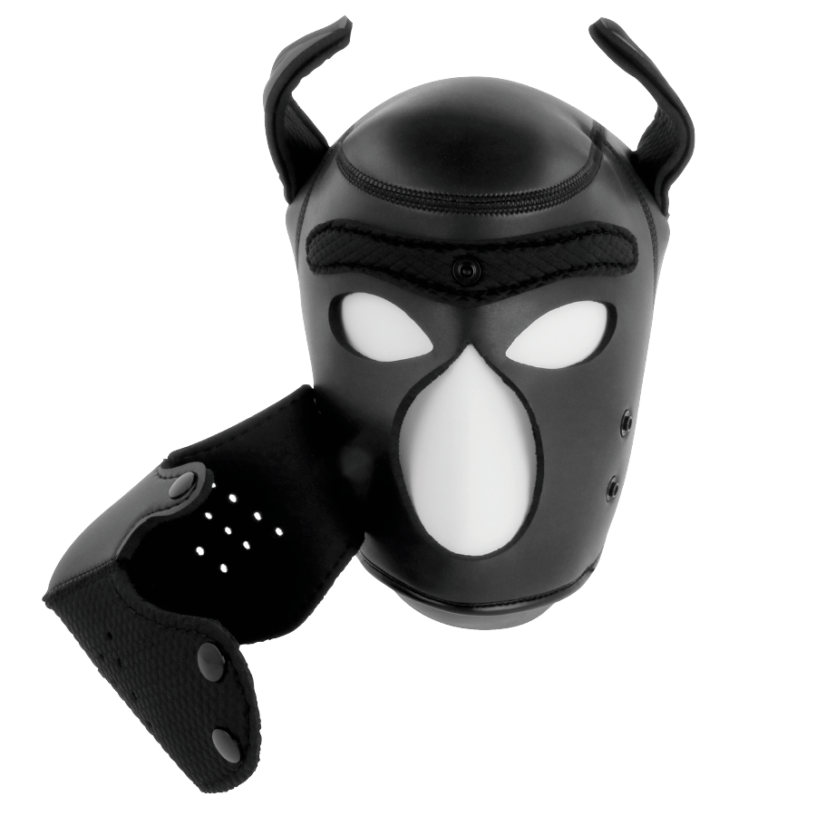 DARKNESS - NEOPREEN HONDENMASKER MET VERWIJDERBARE MUILKORF L