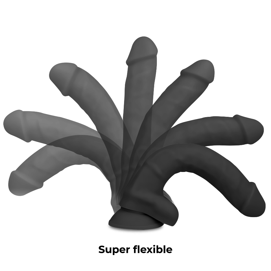 COCK MILLER - DILDO REALISTISCHE SILICONEN DICHTHEID KNIJPBAAR ZWART 19.5 CM