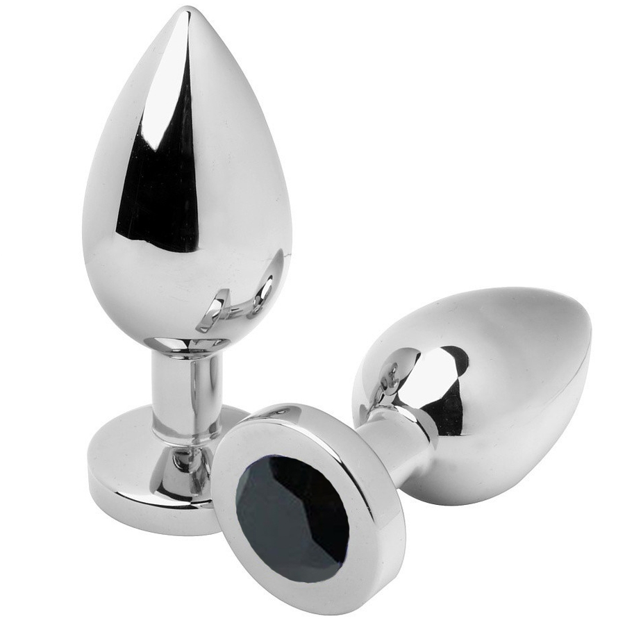 METAL HARD - ANALPLUG DIAMOND ZWART MEDIUM 7,62CM