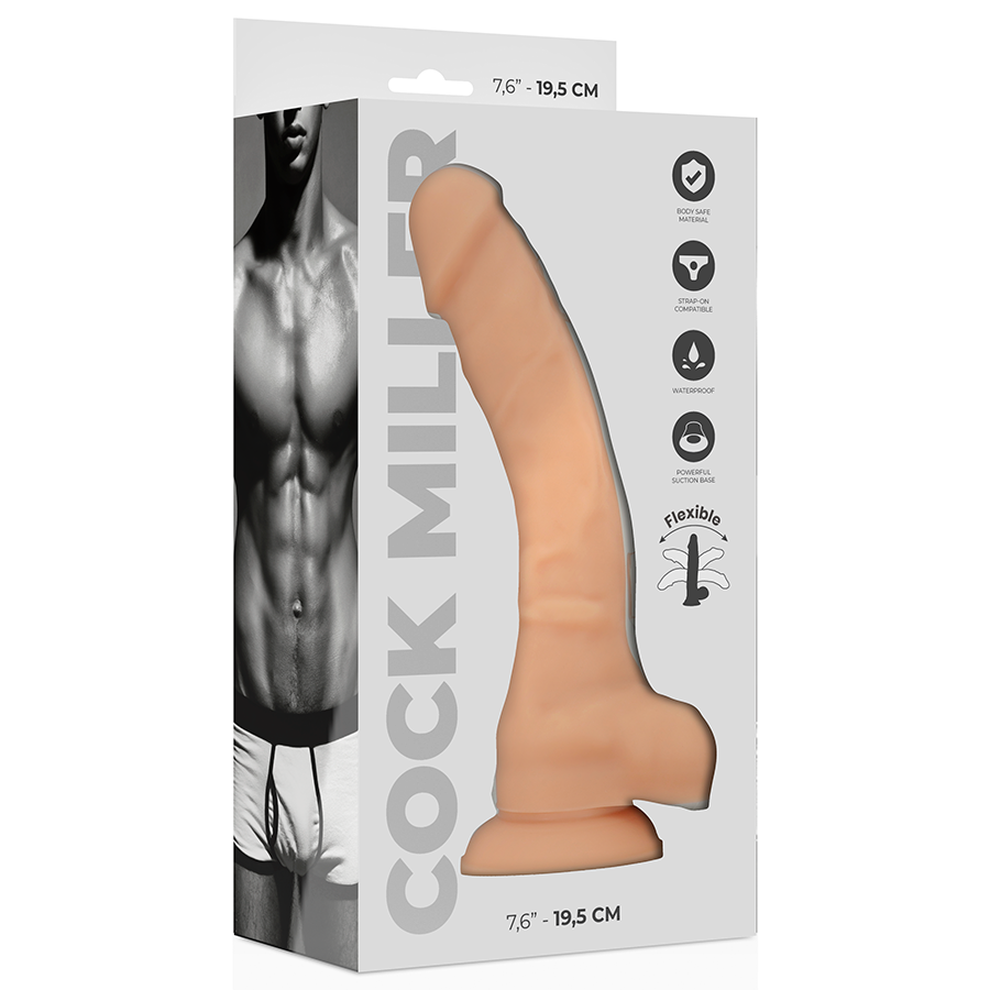 COCK MILLER - DILDO REALISTISCH SILICONEN, VERSTELBAAR, FLESH 19,5 CM