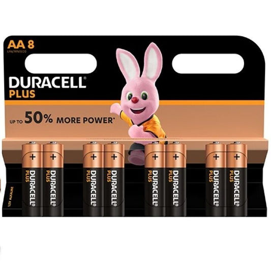 DURACELL - PLUS POWER BATTERIJ AA LR6 8 STUKS