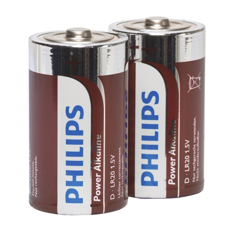 PHILIPS - POWER ALKALINE BATTERIJ D LR20 PAK 2