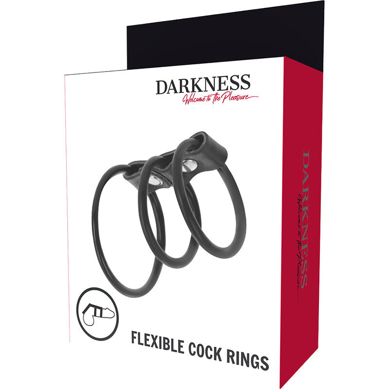 DARKNESS - SET VAN 3 FLEXIBELE PENISRINGEN