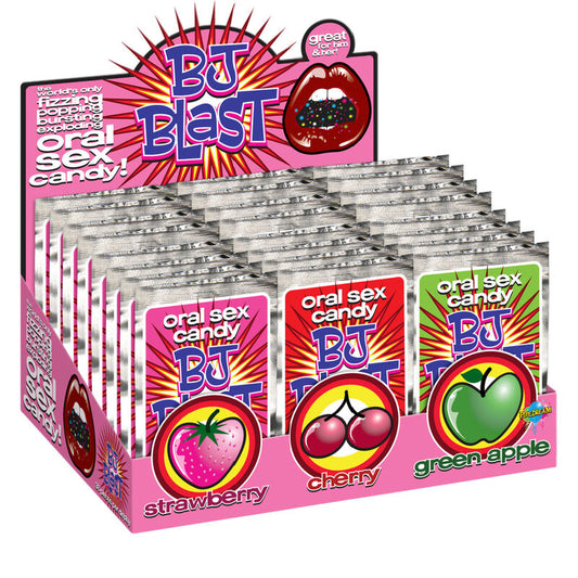 PIPEDREAM - BJ BLAST AARDBEI / KERS EN GROENE APPEL - DISPLAY - 36 ST