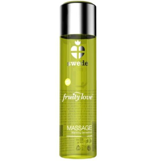 SWEDE - FRUITY LOVE VERWARMENDE MASSAGEOLIE VANILLE EN GOUDEN PAREL 60 ML.