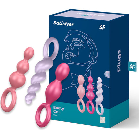 SATISFYER - ANALE PLUGS SET 3 STUKS DRIEKLEURIG