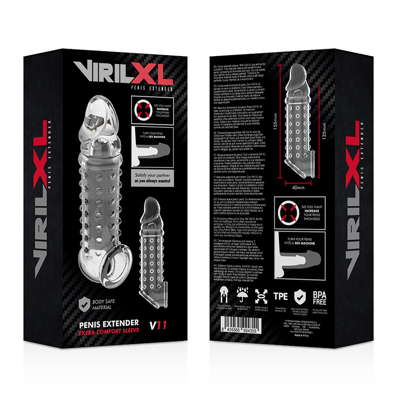 VIRILXL - PENISVERLENGING EN SLUIPHULZEN V11 TRANSPARANT