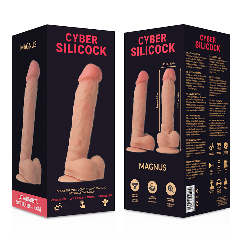 CYBER SILICOCK - ULTRAREALISTISCHE ZACHTE VLOEIBARE SILICONENPENIS 20,5 CM -O- 4,1 CM