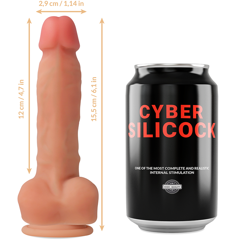 CYBER SILICOCK - STRAP-ON ANSEL MET 3 RINGEN GRATIS 15.5 CM -O- 2.9 CM