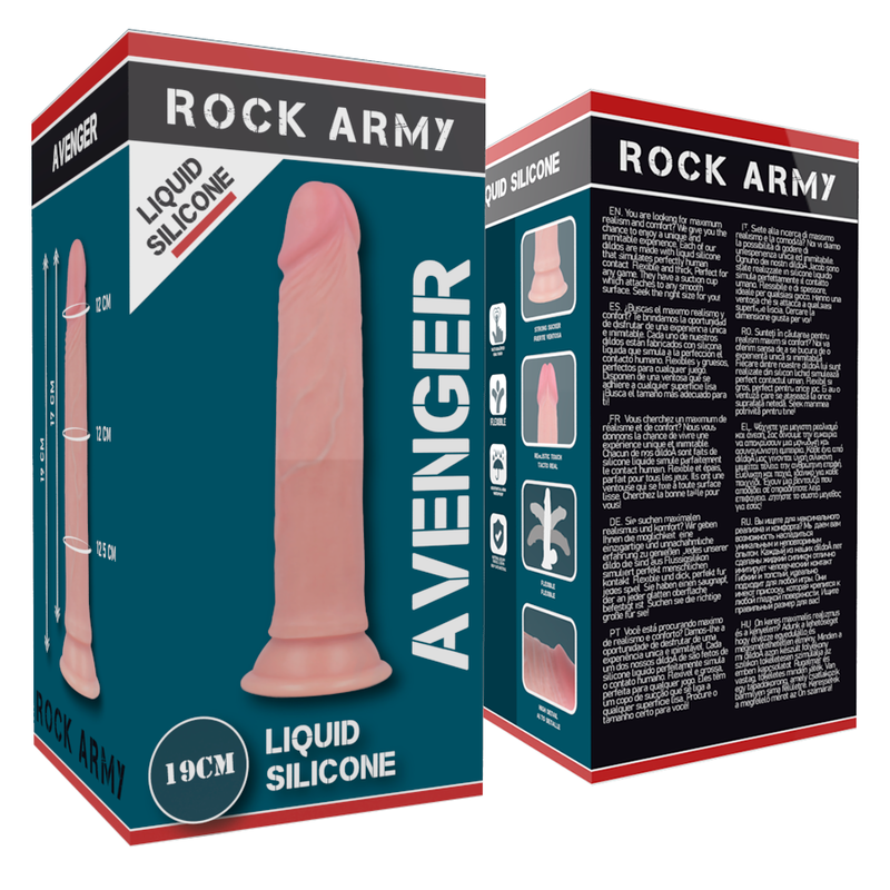 ROCKARMY - HARNESS + VLOEIBARE SILICONEN DILDO PREMIUM AVENGER 19 CM -O- 3.98 CM