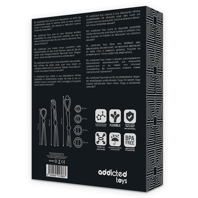 ADDICTED TOYS - FLEXIBELE SILICONEN PIEMELRING SET 7 DELEN